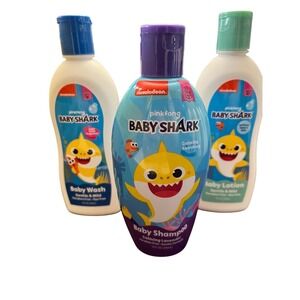 Pinkfong Baby Shark 3pc Bath Set Shampoo Wash Lotion 10oz Paraben Dye Free New